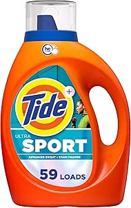 Tide Ultra Sport Liquid Laundry Detergent, 84 fl oz, 59 Loads, Laundry Detergent Liquid with Advanced Sweat plus Stain Fighters
