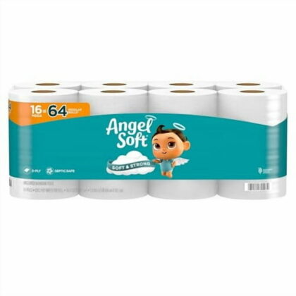 Angel Soft Toilet Paper, 12 Mega Rolls = 48 Regular Rolls, 320+ 2-Ply Sheets Per Roll