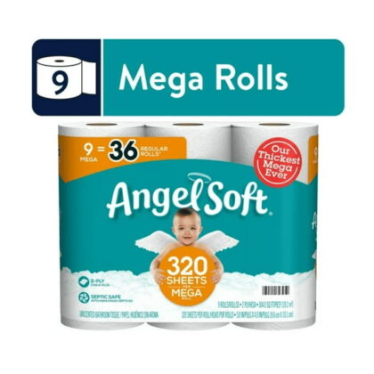 Angel Soft Toilet Paper; 9 Mega Rolls