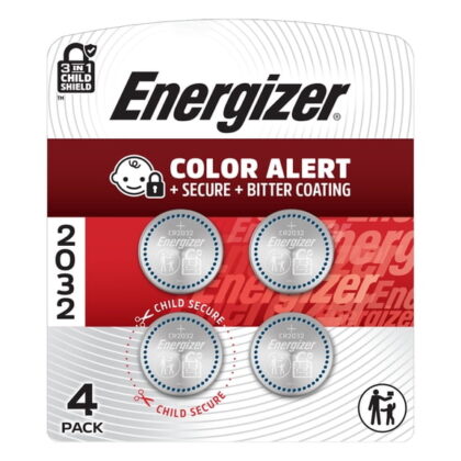 Energizer 2032 Coin Batteries (4 Pack), CR2032 3V Lithium Batteries, Compatible with AirTag and Tile Pro Devices, Key Fobs, Watches and more