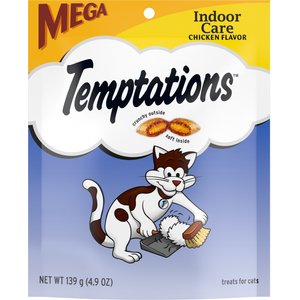 Temptations Indoor Care Chicken Flavor Soft & Crunchy Cat Treats, 4.9-oz bag