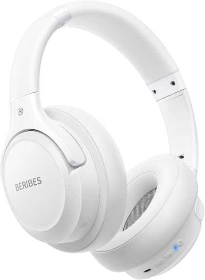 BERIBES Wireless Over-Ear Headphones (White)