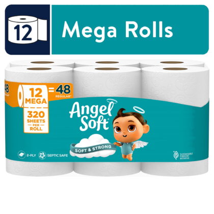 Angel Soft Fresh Vanilla Blossom Scented Tube Toilet Paper (8 Mega Rolls)