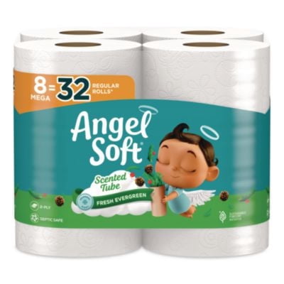 Angel Soft Fresh Evergreen Scented Tube Toilet Paper (8 Mega Rolls)