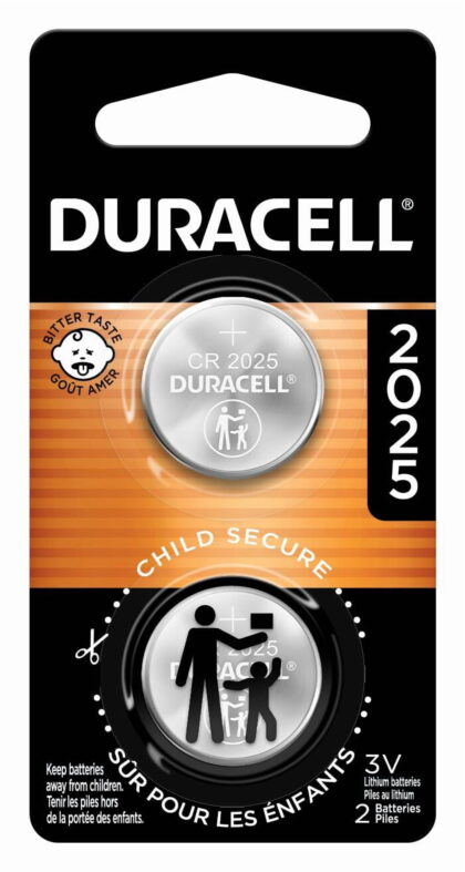 Duracell CR 2025 Lithium Coin Battery with Bitter Coating