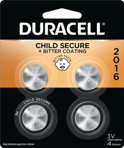 Duracell CR 2016 Lithium Coin Battery with Bitter Coating