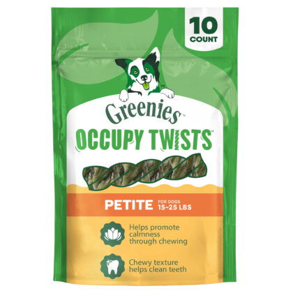 Greenies Occupy Twists Petite Chicken Flavor Natural Long-Lasting Chews Dog Treats, 10 count