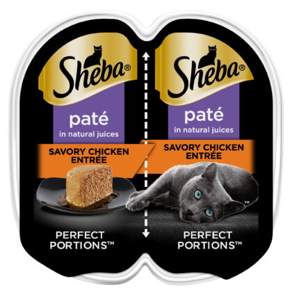 Sheba Savory Chicken, Roasted Turkey & Tender Beef Pate Variety Pack Adult Wet , 2.6-oz , 24