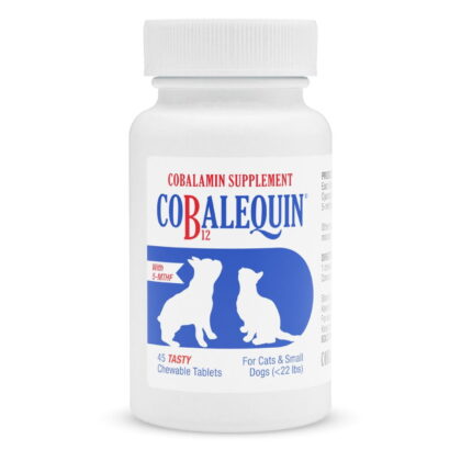 Nutramax Cobalequin Chewable Tablets B12 Supplement for Cats & Small Dogs, 45 count