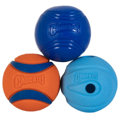 Chuckit! The Sport 18M Launcher with Ultra Ball Medium 3 Pack