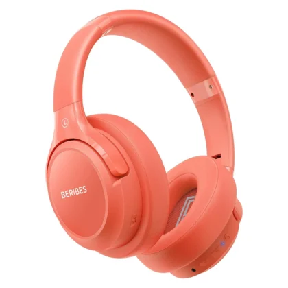 BERIBES WH202A Bluetooth Headphones Over Ear, 65H Playtime and 6 EQ Music Modes Wireless Headphones with Microphone, HiFi Stereo Foldable Lightweight Headset, Deep Bass for Home Office Cellphone PC Ect. (Blue)